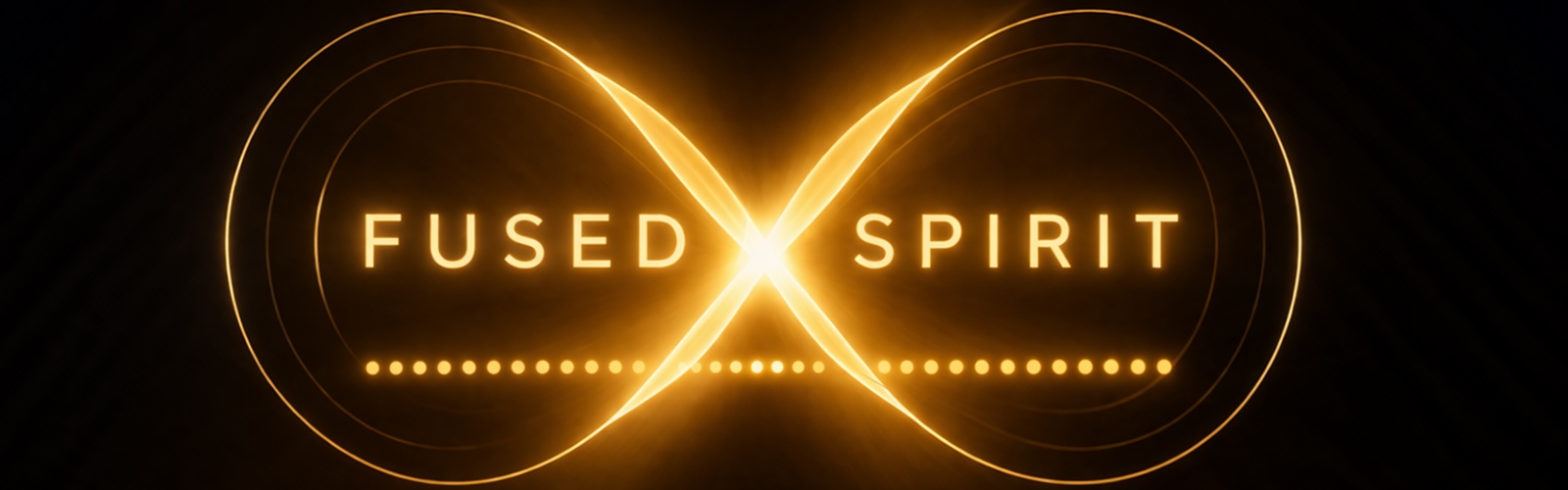 Fused Spirit glowing infinity symbol representing practical human-AI collaboration.
